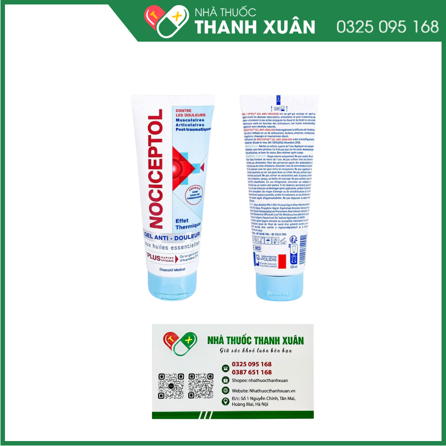 Gel Nociceptol 120ml giảm đau nhức xương khớp, đau cơ, chấn thương